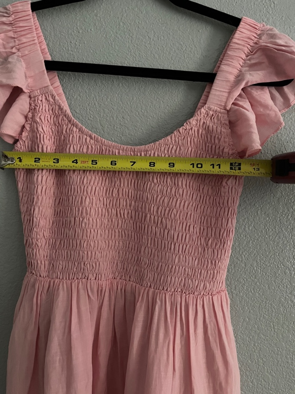 Pastel Bubblegum Pink Tiered Ruffle mini Sundress Flutter Sleeve M Medium - Picture 5 of 6